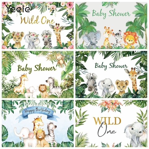 Yeele-Fondo de vinilo personalizado para estudio fotográfico, telón de fondo con diseño de Animal salvaje, selva Tropical, para recién nacido, Baby Shower y cumpleaños ► Foto 1/6
