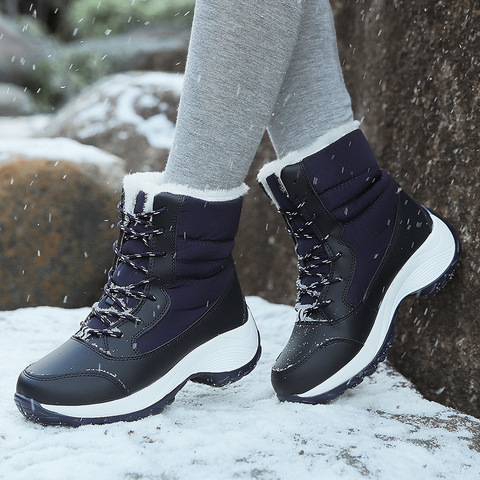 Botas de nieve de felpa cálidos botines de Mujer Zapatos de invierno Botas impermeables Botas de Mujer Zapatos de invierno botines de Mujer ► Foto 1/6
