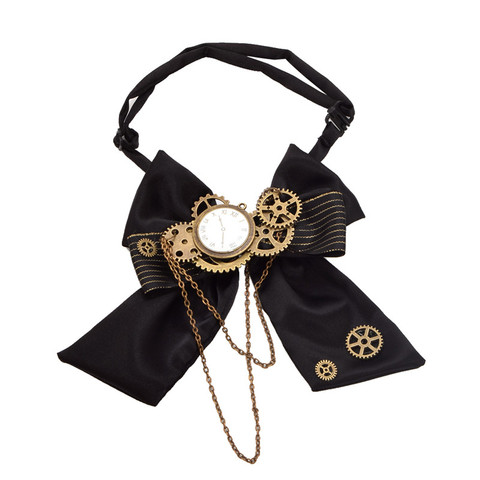 Black Steampunk Bow Tie vintage, victoriano Punk Gear cavat, hombre ► Foto 1/6