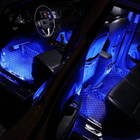 Luz LED Interior de coche, barra de luz decorativa, lámpara ambiental de pie con encendedor de cigarrillos, luces de Ambiente, retroiluminación, 12v, accesorio automático ► Foto 1/6