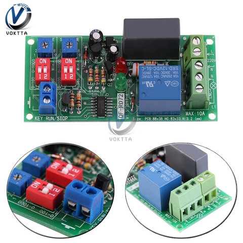 Relé de temporizador de doble horario, relé de retardo de ciclo de ajuste, CA de 100V, 110V, 120V, 220V, 230V, 240V, interruptor de encendido y apagado, módulo de temporizador de bucle infinito ► Foto 1/6