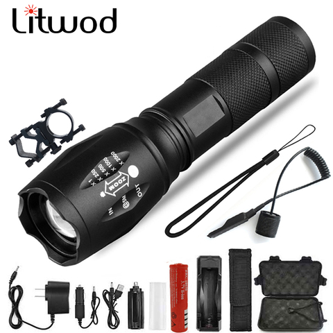 Linterna Litwod Z20 XM-L Q5/T6 linterna led linterna táctica linterna impermeable zoom led linterna portátil de camping ► Foto 1/6