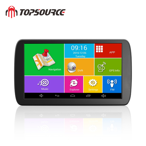 TOPSOURCE-cámara de salpicadero DVR para coche, 9 pulgadas, ANDROID 6,0, 1G/16G, Full HD, 1080P, videocámara, GPS, navegación para vehículos y camiones ► Foto 1/6