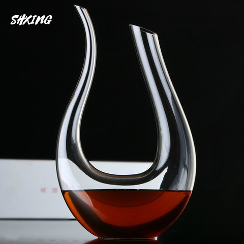 Decantador de vino en forma de U de estilo clásico caja de regalo arpa Cisne decantador cristal creativo separador de vino ► Foto 1/6