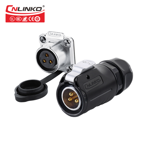 CNLINKO-conector M20 de 3 pines, resistente al agua, IP67, 3 tapón industrial con clavija, macho, hembra, adaptador de corriente de eléctrico CA rápida ► Foto 1/6