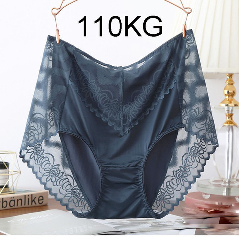 BS34 5XL alta elasticidad bragas Modal suave sin las mujeres, bragas de flores hueco ropa interior de gran tamaño ropa interior femenina ► Foto 1/6