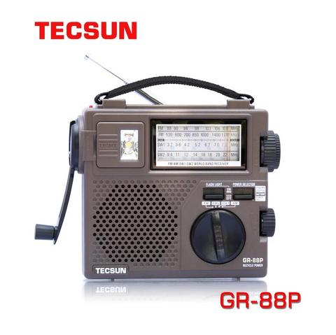 Tecsun-receptor de Radio de banda completa, GR-88P FM/MW/SW, Digital, Dinamo de mano, Radio con luz LED de emergencia ► Foto 1/1