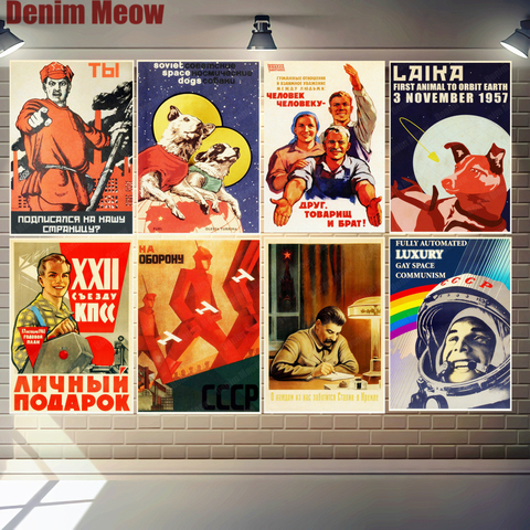 Stalin USSR CCCP Vintage cartel Retro carteles de Metal pegatinas de arte de la pared de Rusia clásico placa para Bar Café casa decoración de la habitación N328 ► Foto 1/6