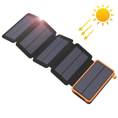 Banco de energía Solar banco de energía impermeable teléfono batería externa 10000mAh Dual USB para Huawei iPhone Samsung iPad Xiaomi Sony Nokia ► Foto 1/6