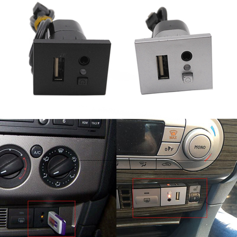 Coche USB AUX Entrada de ranura para Cable adaptador USB interfaz de Socket botón para Ford Focus 2 mk2 2009 de 2010 a 2011 ► Foto 1/5