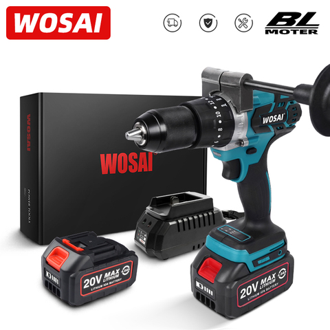 WOSAI-destornillador eléctrico sin escobillas serie MT, taladro de impacto de 20V, batería de iones de litio, accesorios de 28 Uds. ► Foto 1/6