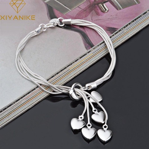 XIYANIKE 925 Plata de Ley nuevas pulseras encantadoras de moda para mujeres elegantes accesorios de joyería de fiesta de boda ► Foto 1/6