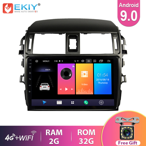 EKIY-Radio Multimedia con GPS para coche, Radio con reproductor, Android 9,0, IPS, 9 pulgadas, navegador Navi, vídeo para automóvil, estéreo, para Toyota Corolla 2009-2016 E140/2006 ► Foto 1/6