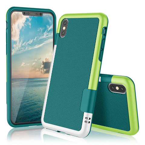 Ultra delgado 3 colores híbrido antideslizante a prueba de golpes funda para iPhone x XS MAX XR suave TPU silicona funda para el iPhone 7 8 6 6S Plus ► Foto 1/6