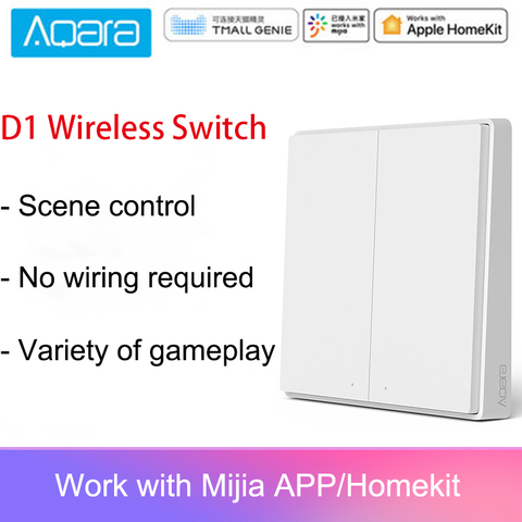 Nuevo Original D1 versión Aqara interruptor luz inteligente Control remoto ZigBee inalámbricos interruptor de pared para Mijia Mi aplicación para hogares ► Foto 1/5