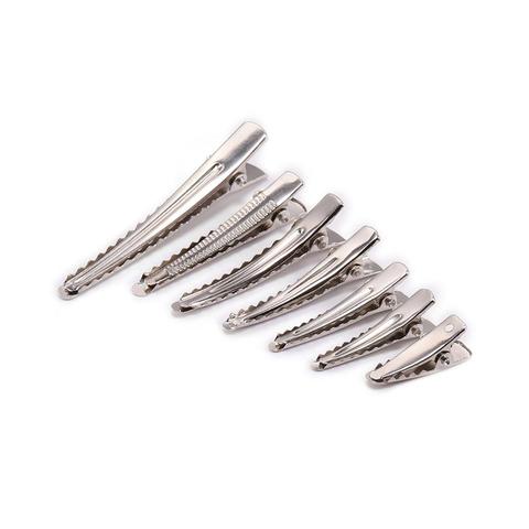 20 unids/lote 30/40/45/55/60mm Clips único punta de horquilla con los dientes en blanco ajuste DIY pinzas para el cabello joyas haciendo Base ► Foto 1/6