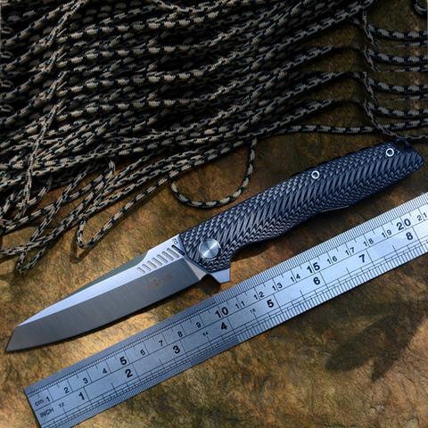 TWOSUN TS16 G10 cuchillo plegable D2 hoja satinada rodamiento de bolas de cerámica lavadora al aire libre de aventurra, herramientas de regalo EDC de Camping ► Foto 1/6