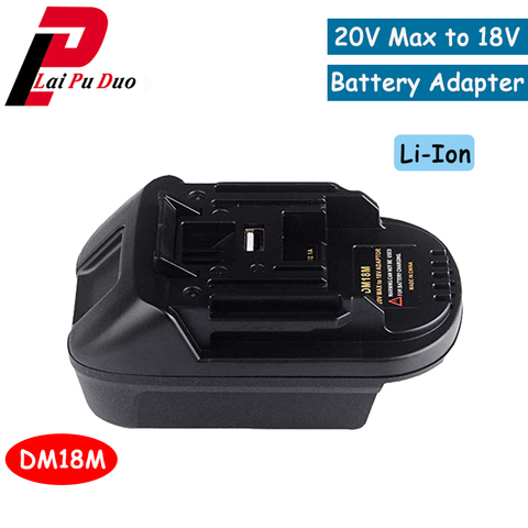 Adaptador de batería de cargador de 18V/20V DM18M, convertidor de herramienta de cargador de iones de litio para Dewalt/para MILWAUKEE/para baterías para MAKITA ► Foto 1/6