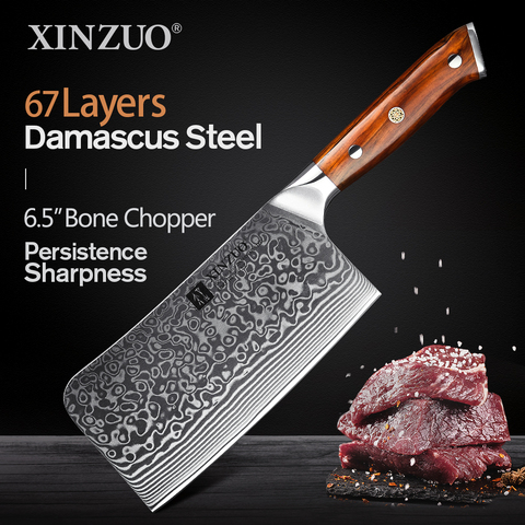 XINZUO-cuchillo de cocina de acero damasco VG10, 6,5 