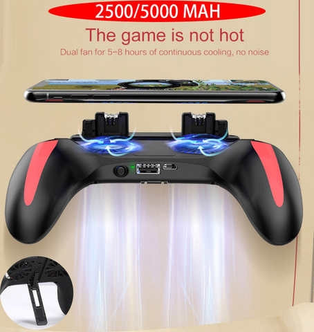 H10 Gamepad Pubg controlador doble ventilador de 5000 Mah Powerbank juego-controlador Android Joystick juego móvil Pad ► Foto 1/6