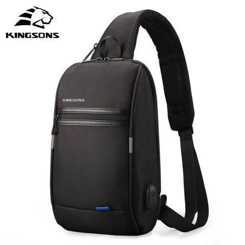 Kingsons bolso de pecho para hombre bolso bandolera pequeño para hombre solo correa de hombro mochila de viaje Casual ► Foto 1/6