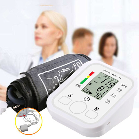 Envío de la gota de la atención de la salud de Monitor de presión arterial de brazo LCD Digital puño grande medidor de presión arterial Tonometer ► Foto 1/5