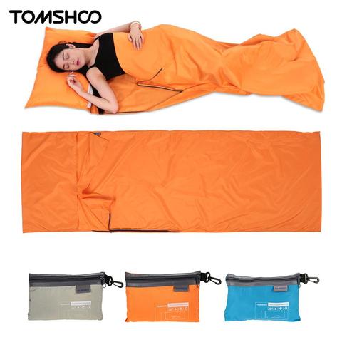 TOMSHOO-SACO DE dormir ligero portátil, colcha de negocios para viajes al aire libre, Camping, senderismo, bolsa de dormir con forro, 70x210CM ► Foto 1/6