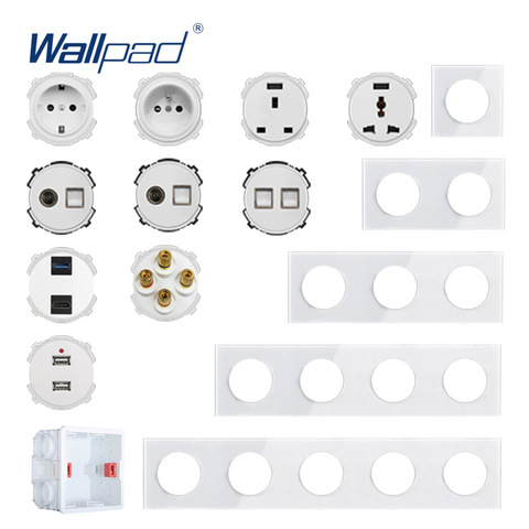 Wallpad-Módulo DIY, toma de corriente de pared para Panel de cristal blanco, función de salida eléctrica, tecla, combinación gratis ► Foto 1/6