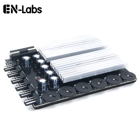 3pin controlador de velocidad de ventilador Molex 4pin o SATA Powerd Fan Hub controlador 6 / 8 ventilador perilla de Control para 3 pin 12V ventilador con cubierta refrigerador ► Foto 1/6