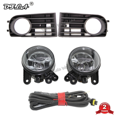 Para VW Golf 5 A5 MK5 R32 2004, 2005, 2006, 2007, 2008, 2009 estilo halógena delantera del coche Luz de niebla de la rejilla de lámpara antiniebla y alambre ► Foto 1/6