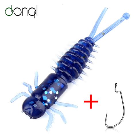 DONQL 20 unids/lote de silicona de pesca señuelo Artificial de silicona suave gusano Swimbait 30mm 0,6g Jiging de cebo de pesca de abordar bajo suave señuelo ► Foto 1/6