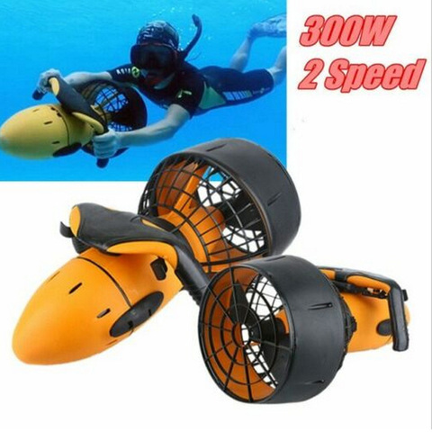 Impermeable 300W Scooter subacuático eléctrico agua mar de doble velocidad hélice de buceo Scooter de equipo de buceo deportes acuáticos al aire libre ► Foto 1/6
