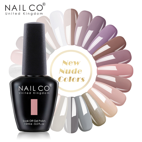 NAILCO-esmalte de Gel para uñas, Set de manicura Nail Art de Color caqui y Nude, Color marrón, purpurina, para otoño e invierno, 15ml ► Foto 1/6