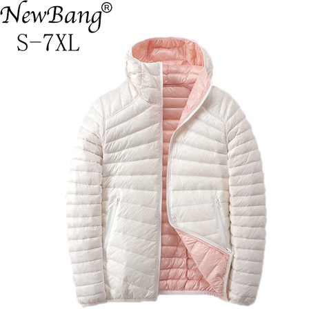 NewBang-chaquetas de plumas de doble cara para mujer, chaqueta ultraligera, Reversible, ligera y cálida, 6XL, 7XL ► Foto 1/6