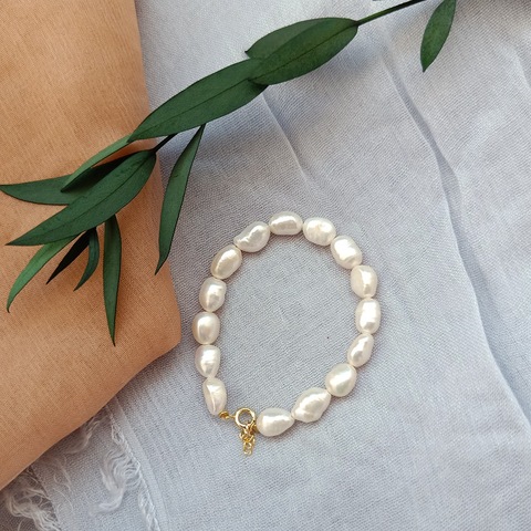 Originalidad barroco Natural perlas de agua dulce, 14K de oro llena de Damas pulsera de la joyería para regalo de cumpleaños de las mujeres de la venta caliente ► Foto 1/6