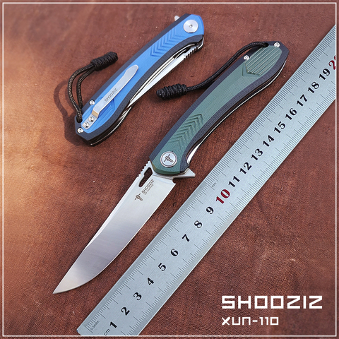 SHOOZIZ-cuchillo plegable G10, mango D2, rodamiento táctico, autodefensa, cortador de caza, Navajas de bolsillo, herramientas EDC ► Foto 1/6