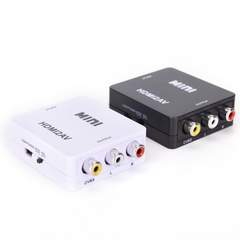 HDMI a AV Scaler adaptador HD Video compuesto de convertidor HDMI a RCA AV/CVSB L/R Video 1080P Mini HDMI2AV compatible con NTSC y PAL ► Foto 1/6