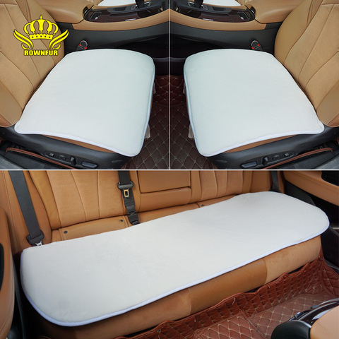 Fundas de asiento de piel para asiento de coche, sillas para el hogar, sofá, cojín de asiento de felpa Artificial, almohadones para interiores de coche ► Foto 1/1