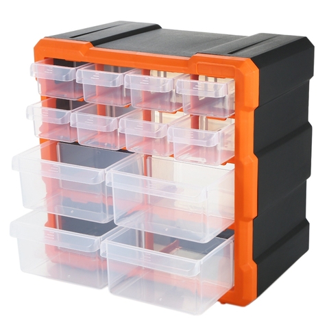 Cajón de almacenamiento de piezas de PP + PS, compartimentos múltiples, organizador de herramientas de armario artesanal, contenedor de componentes ► Foto 1/6