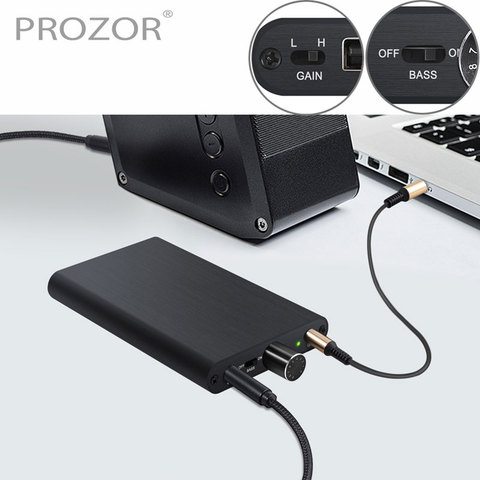 PROZOR-AMPLIFICADOR DE AURICULARES HiFi banco de energía, 3,5mm, AUX, portátil, 16-300Ω, para teléfonos móviles y portátiles ► Foto 1/6