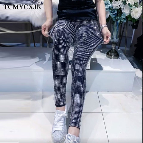 Pantalones coreanos para mujer, pantalón de chándal ajustado Harajuku, con diamantes de imitación, para correr, Otoño, 2022 ► Foto 1/6