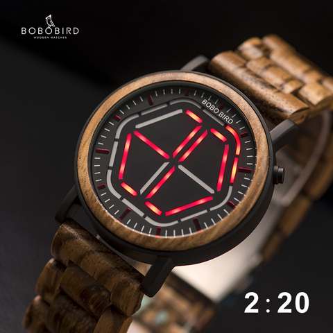 BOBO BIRD-reloj con pantalla LED para hombre, Digital, con visión nocturna, V-P13 ► Foto 1/6