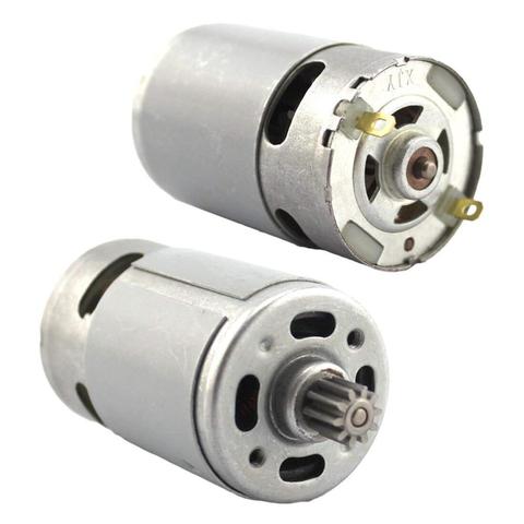 Motor RS550 de 9/12 dientes, 12V, 16,8 V, 18V, 21V, 25V, eje de 3mm para taladro de carga inalámbrica, destornillador ► Foto 1/5