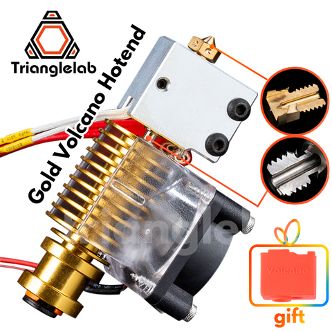 Alta calidad v6 Volcano hotend GOLD heatersink 12V/24V impresión remota Bowen j-head y soporte del ventilador de refrigeración para E3D HOTEND para PT100 ► Foto 1/6