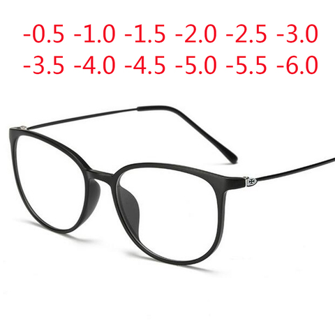 Ultraligero de alambre de acero gafas graduadas para miopía mujeres hombres Oval estudiante Short-sighted gafas dioptrías-0,5-1,0-1,5-2,0-6,0 ► Foto 1/6