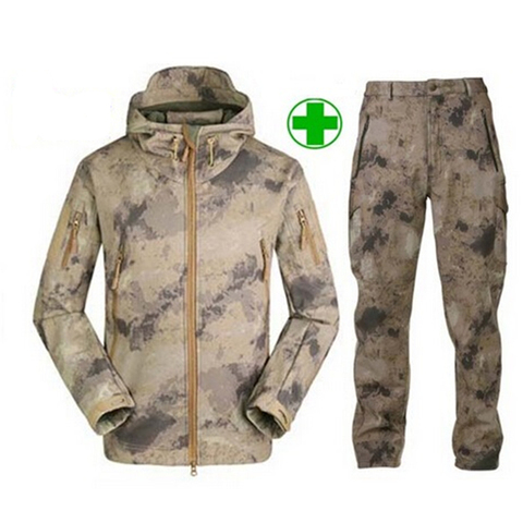 Tactical TAD Gear suave Conchas camuflaje chaqueta al aire libre hombres ejército deporte impermeable Caza ropa ACU Militar chaqueta + Pantalones ► Foto 1/6