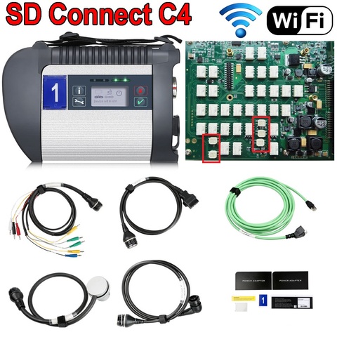 A + + + Chip completo MB STAR C4 SD conectar compacto de C4 del camión del coche del software 2022,03 Mb estrella diagnóstico multiplexor herramienta con WIFI ► Foto 1/6