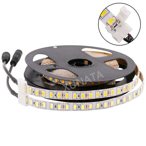 5630 Led tira de luz 12V DC 120LEDs/m 5730 LED Flexible cinta 50cm 1m 2m 3m 5m no impermeable 120 cinta de luz LED con enchufe DC ► Foto 1/6