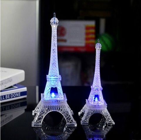 Luz LED de noche para decoración del hogar, Torre Eiffel de París, artesanías, modelo creativo de recuerdo, mesa, Miniaturas, escritorio, Vintage, figurita artesanal ► Foto 1/6