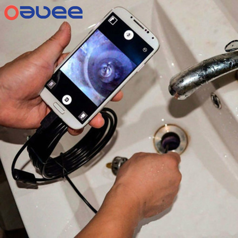 Endoscopio con cámara impermeable para inspección, boroscopio Flexible con USB, 6LED, Android, 5,5mm, 7mm, para Android, PC y Notebook ► Foto 1/6